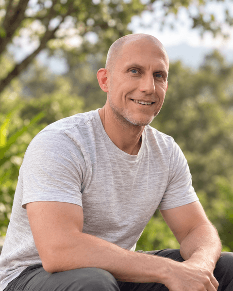Tobias Hall seated outdoors