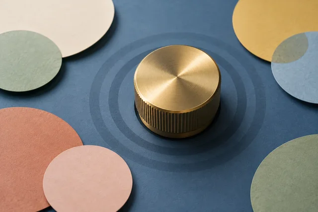 Illustrative unlabelled volume dial as a metaphor for pain sensitivity.