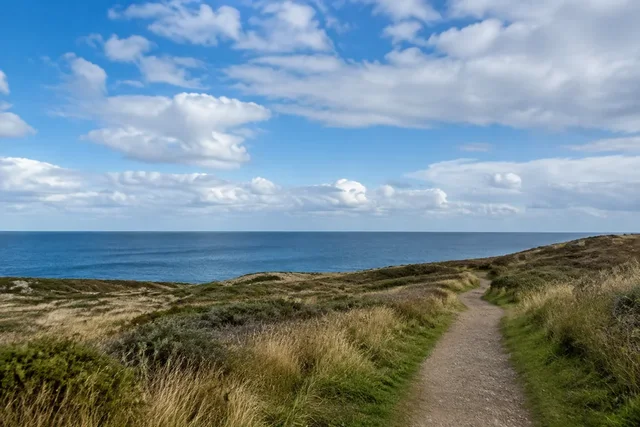 Illustrative photograph of a coastal path beneath an open sky.